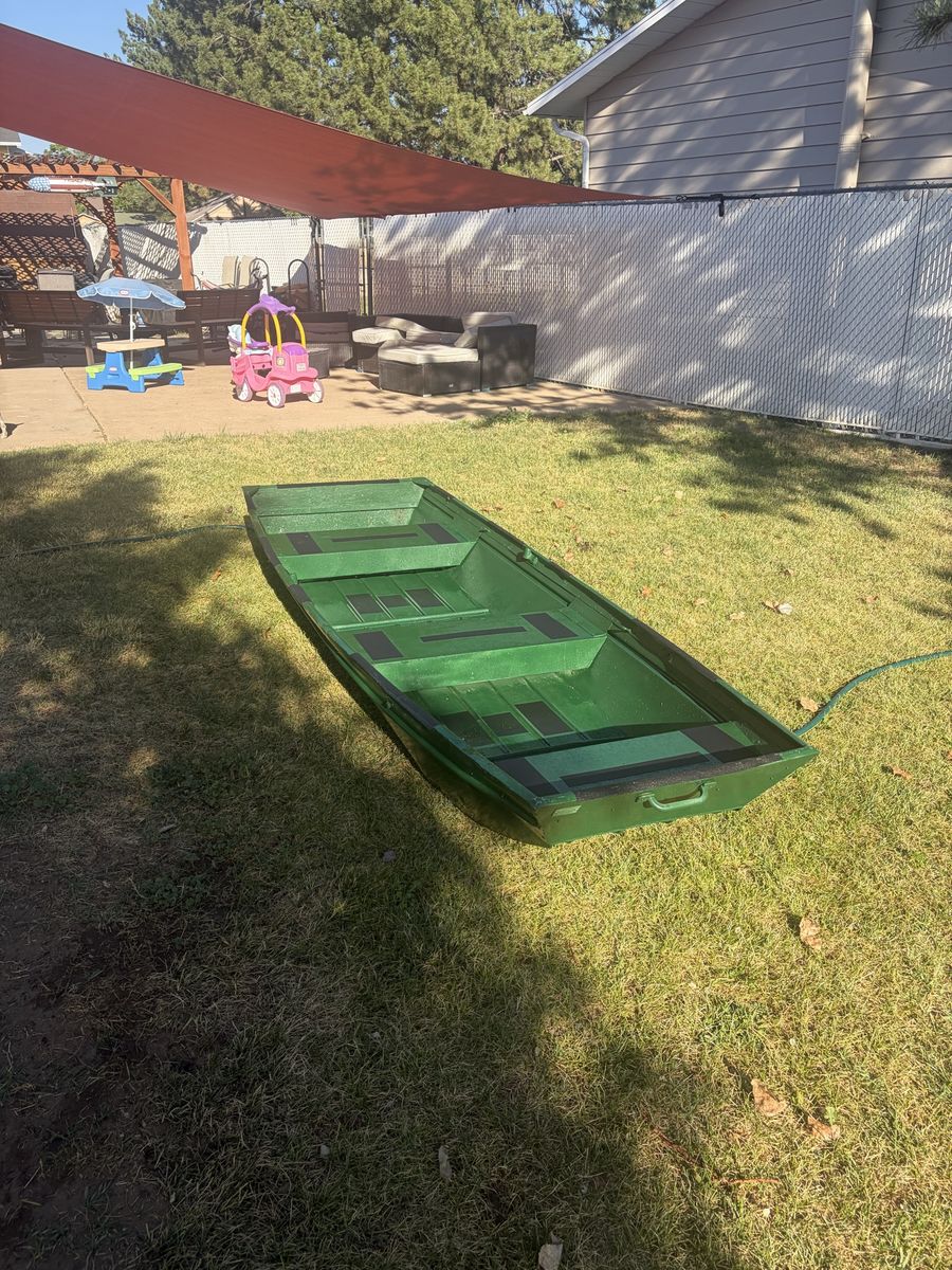 Green Jon Boat - Ready for Fishing & Fun