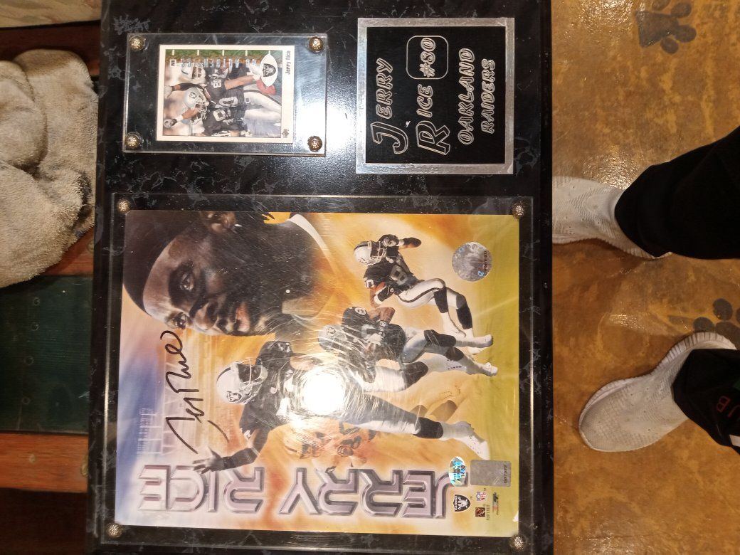 Jerry Rice plaque memorabilia for sale $15
