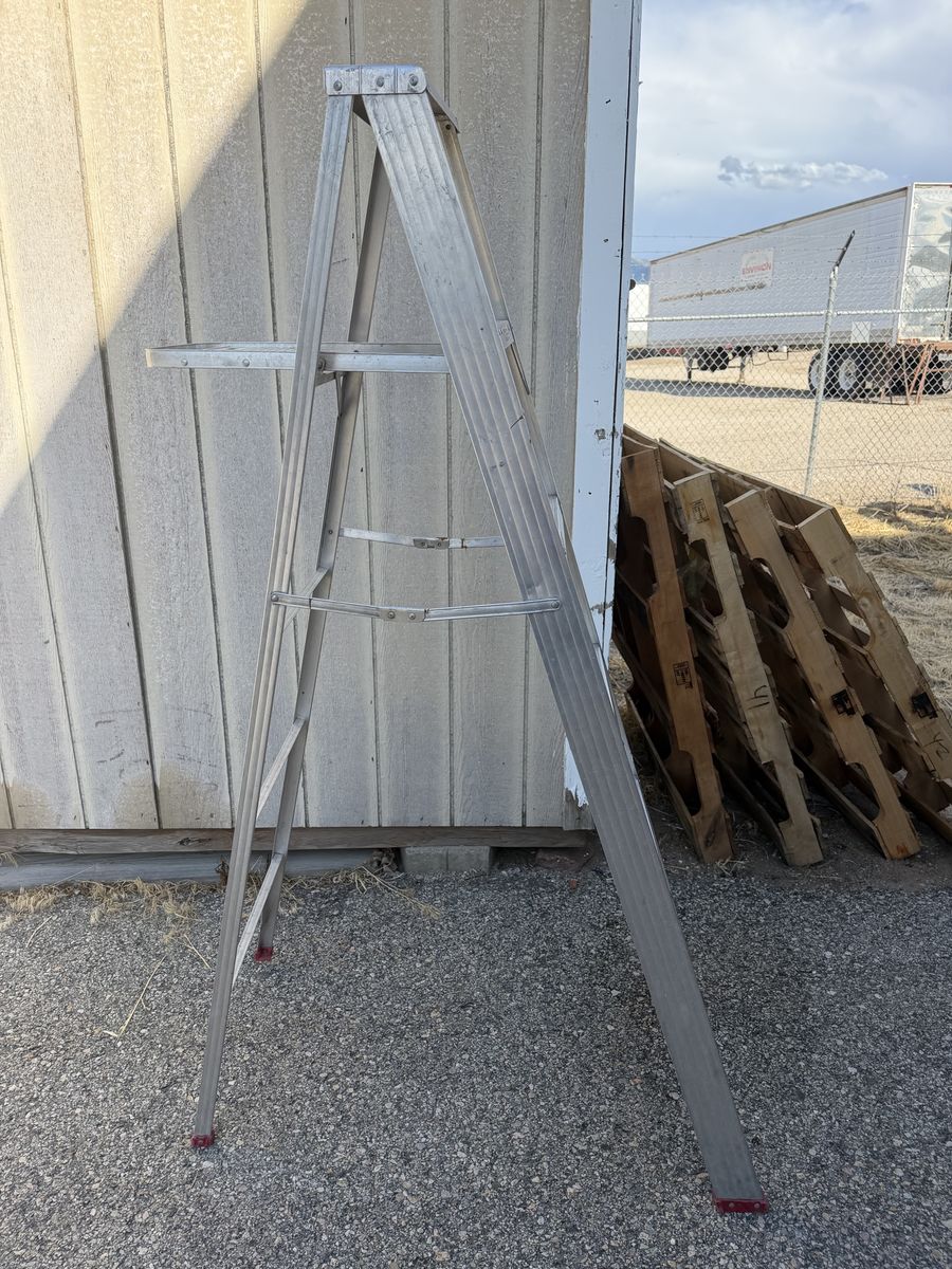 6 foot aluminum A-frame step ladder