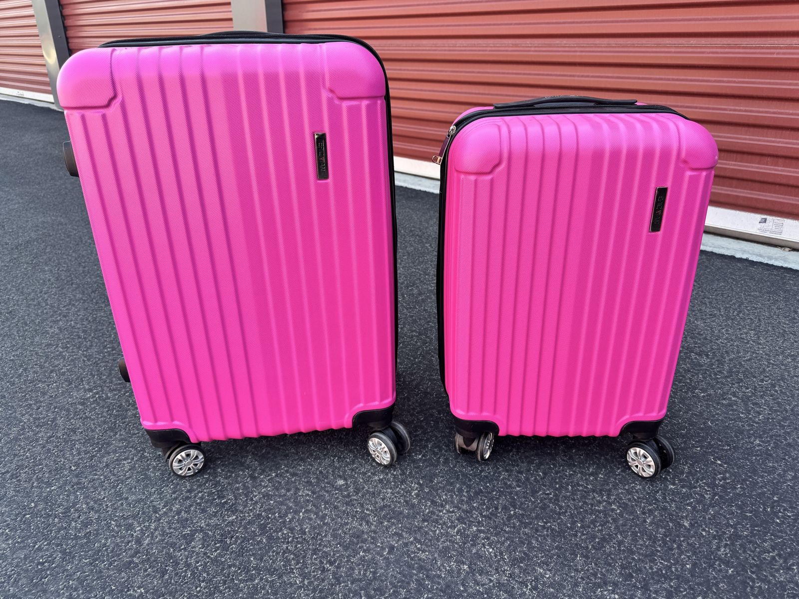 Eric Yian 2-Piece Hardside Spinner Luggage Set - Pink, Small & Medium