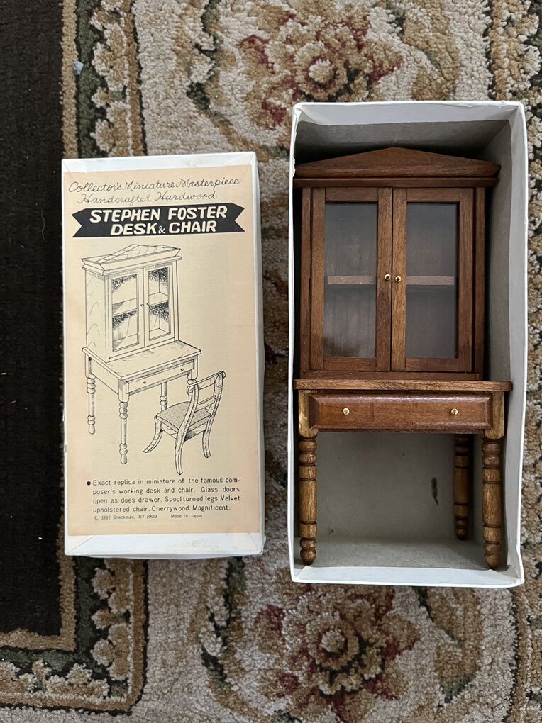 Vintage Stephen Foster Cherrywood Desk for a Dollhouse-Miniature