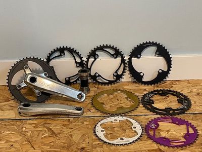 Shimano DXR 180mm BMX race crankset with multiple chainrings