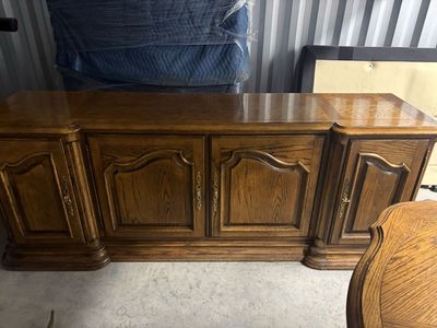 Ornate Wood Credenza Sideboard Buffet Cabinet with Drawers and shelves