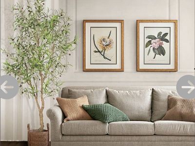 New! 7 Foot Lifelike Faux Olive Tree with Olives - Perfect for Home Decor, Plant In Black Pot
