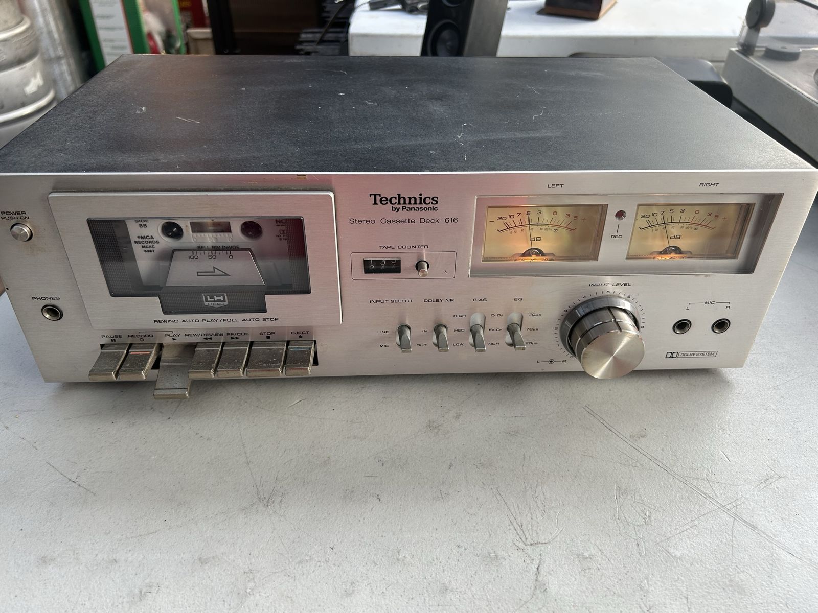 Vintage Old School TECHNICS Stereo Cassette Deck RS-616 – Works Good.