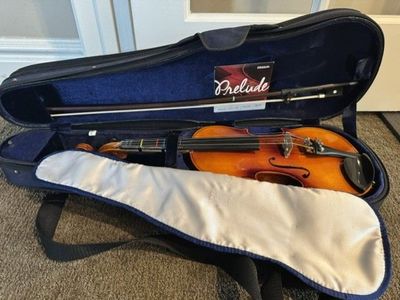 C. Meisel 3/4 Stradivarius Copy Violin - West Germany with Case & Bow