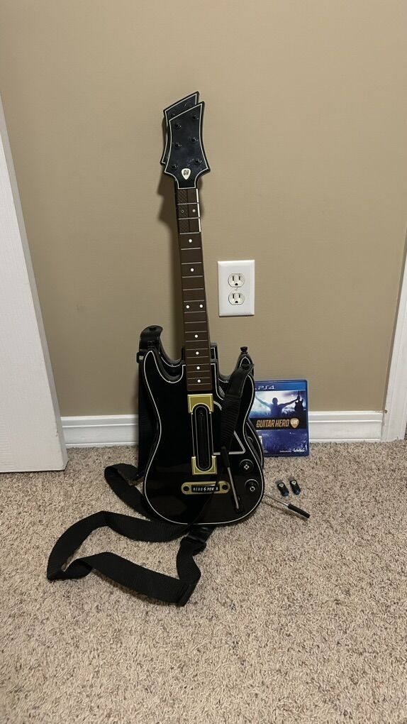 PS4 Guitar Hero Live + Two Guitar Controllers