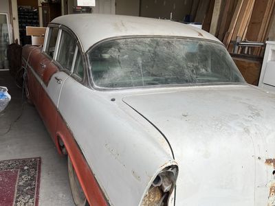56 Chevy belaire 4 door Vintage Classic Project Car Sedan - Red and White Restoration Project
