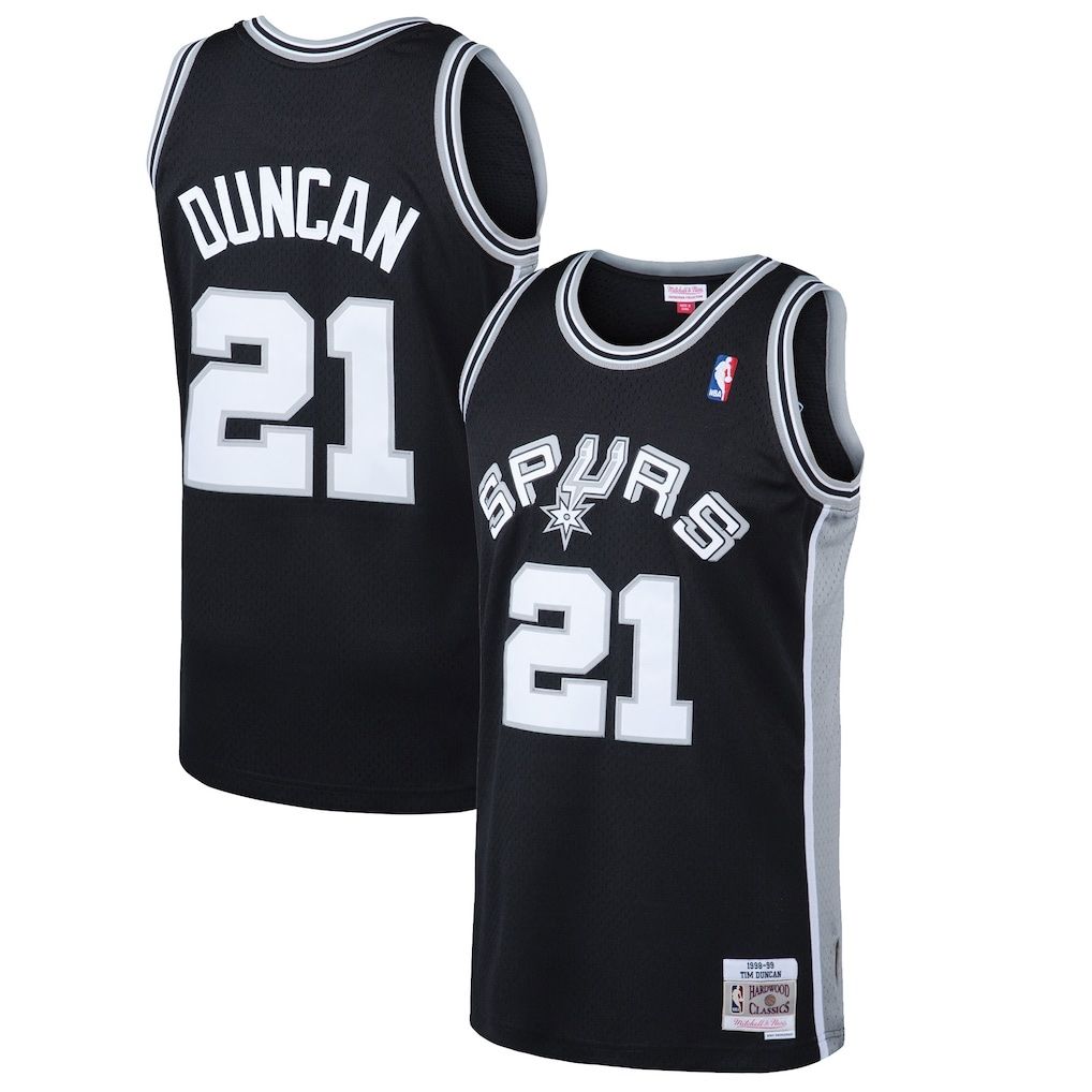 Tim Duncan #21 | L* | San Antonio Spurs | Black 1998/99 Classic Jersey | MOJ042