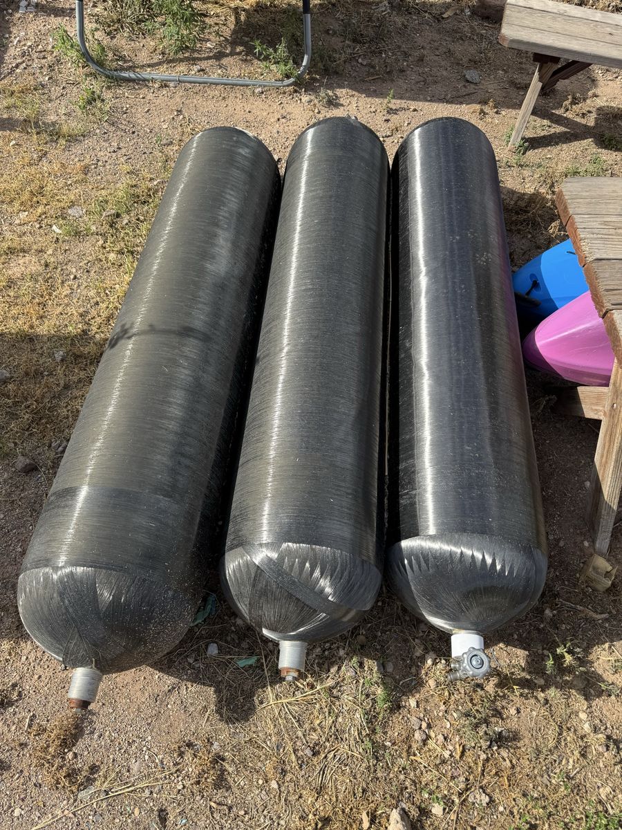 Three Dynetek carbon fiber CNG