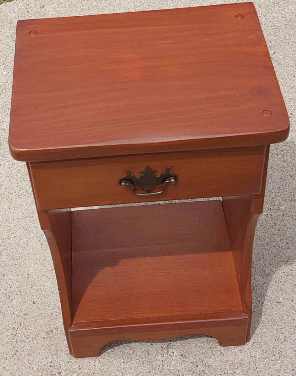 Nightstand 1 Drawer Solid Wood