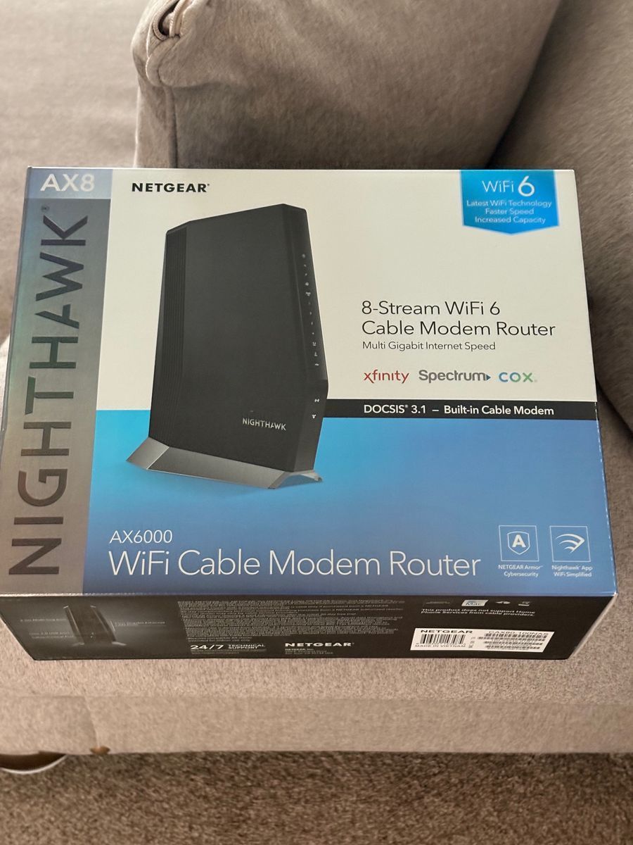 NETGEAR NIGHTHAWK AX6000 WiFi Cable Modem Router and Extender