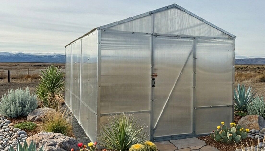 200 square-foot Heavy Galvanized Steel Frame with 4-layer Polycarbonate