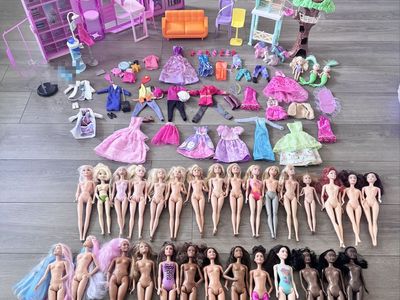 Massive Barbie Collection Bundle – Closet, Furniture, Career Outfits, Playsets & 29 Dolls!