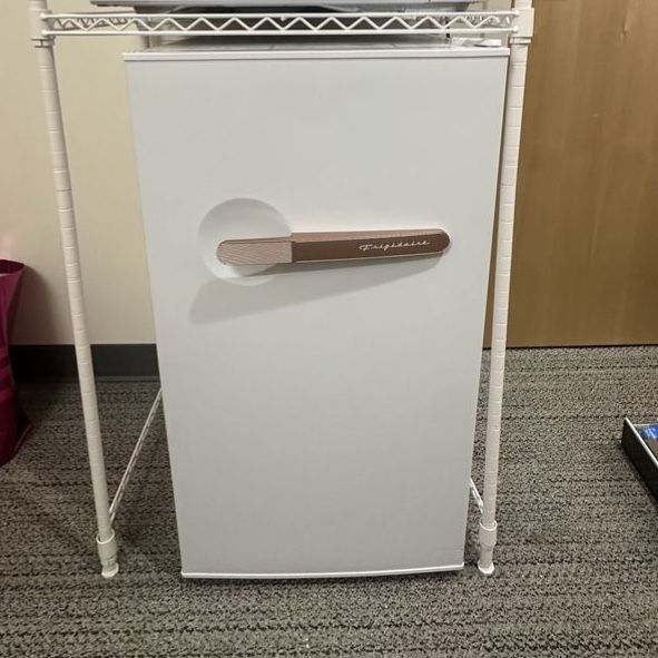 Frigidair Mini Fridge- White and rose gold