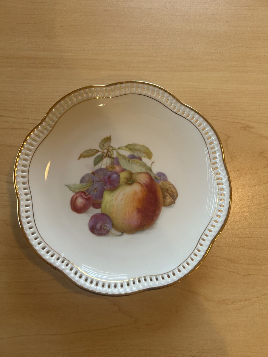 Set of -5- Schumann Arzberg of Germany decorative fruit plates with plate hangars.