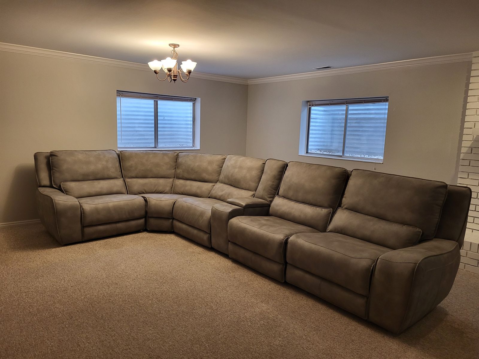 Large Reclining Sectional - Light Grey