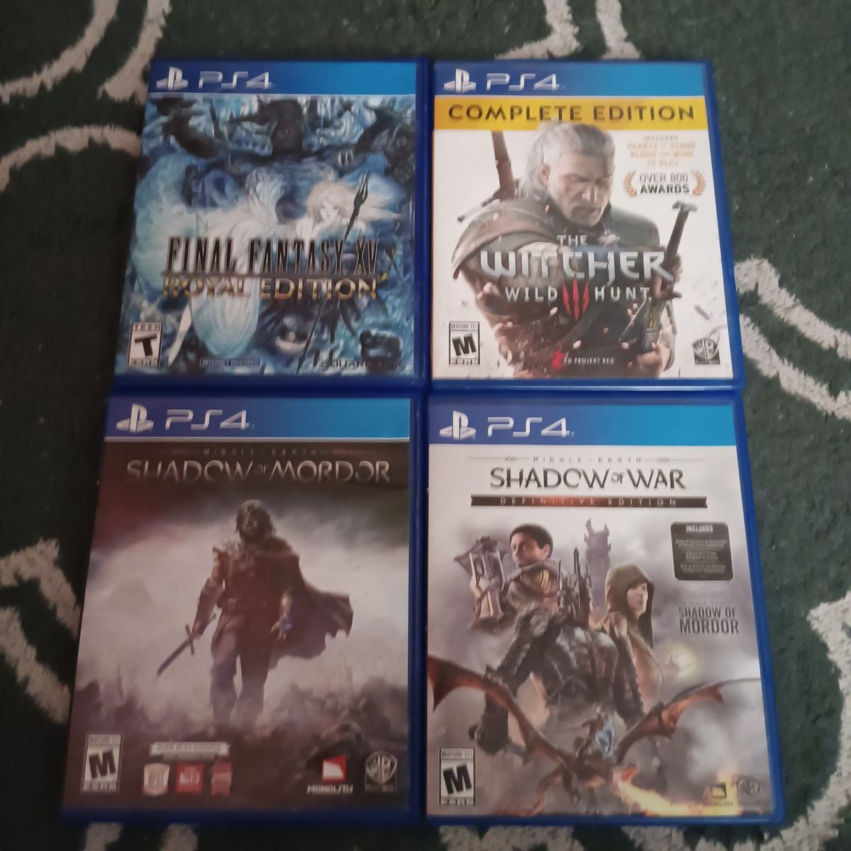 PS4 Games Bundle: Final Fantasy XV Royal, Witcher 3 Complete, Shadow of Mordor & Shadow of War Definitive