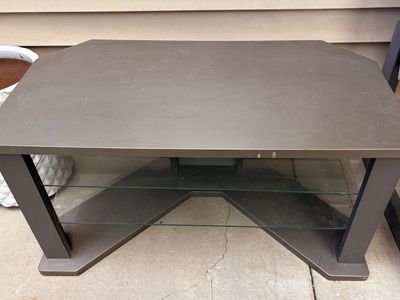 TV Stand/Entertainment Center with Glass Shelves - Multi-purpose, Durable Design