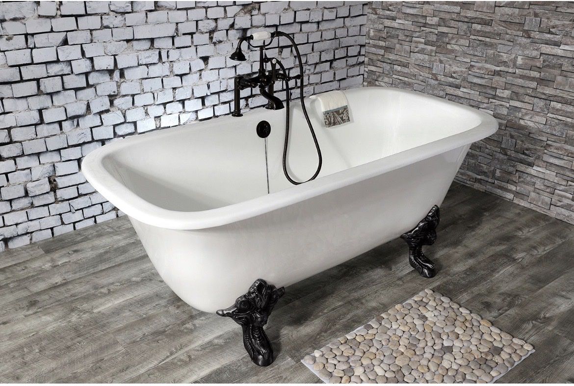 67-Inch Cast Iron Double Ended Clawfoot Tub