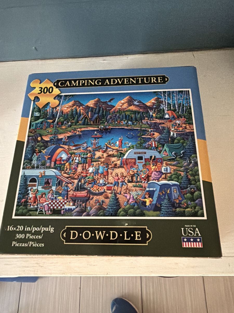Dowdle Folk Art "Camping Adventure" Jigsaw Puzzle - 300 Pieces, 16x20 in