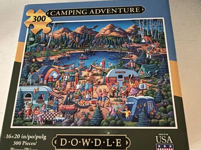 Dowdle Folk Art "Camping Adventure" Jigsaw Puzzle - 300 Pieces, 16x20 in