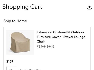 Pottery Barn Lakewood Custom-Fit Outdoor Furniture Cover - Swivel Lounge Chair