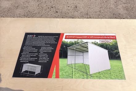 12FT BY 20 FT METAL LIVESTOCK SHELTER