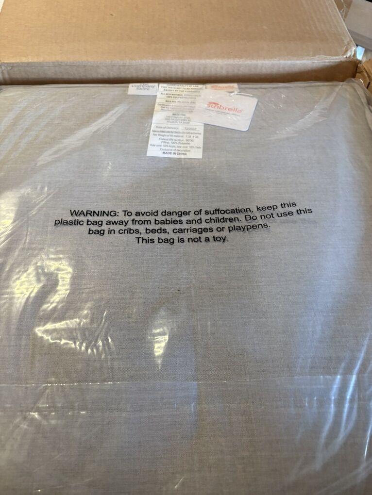 The Company Store Set Of 4 Silver Outdoor Cushions