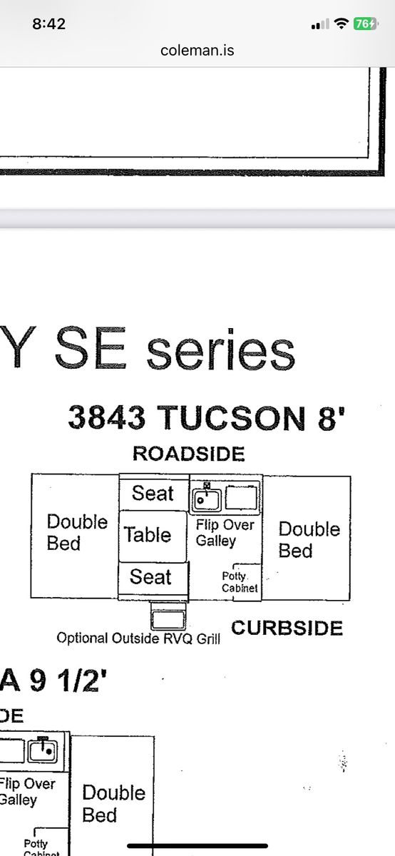 2004 Fleetwood Tucson 8' Pop-Up Camper - Double Beds, Galley, Potty Cabinet
