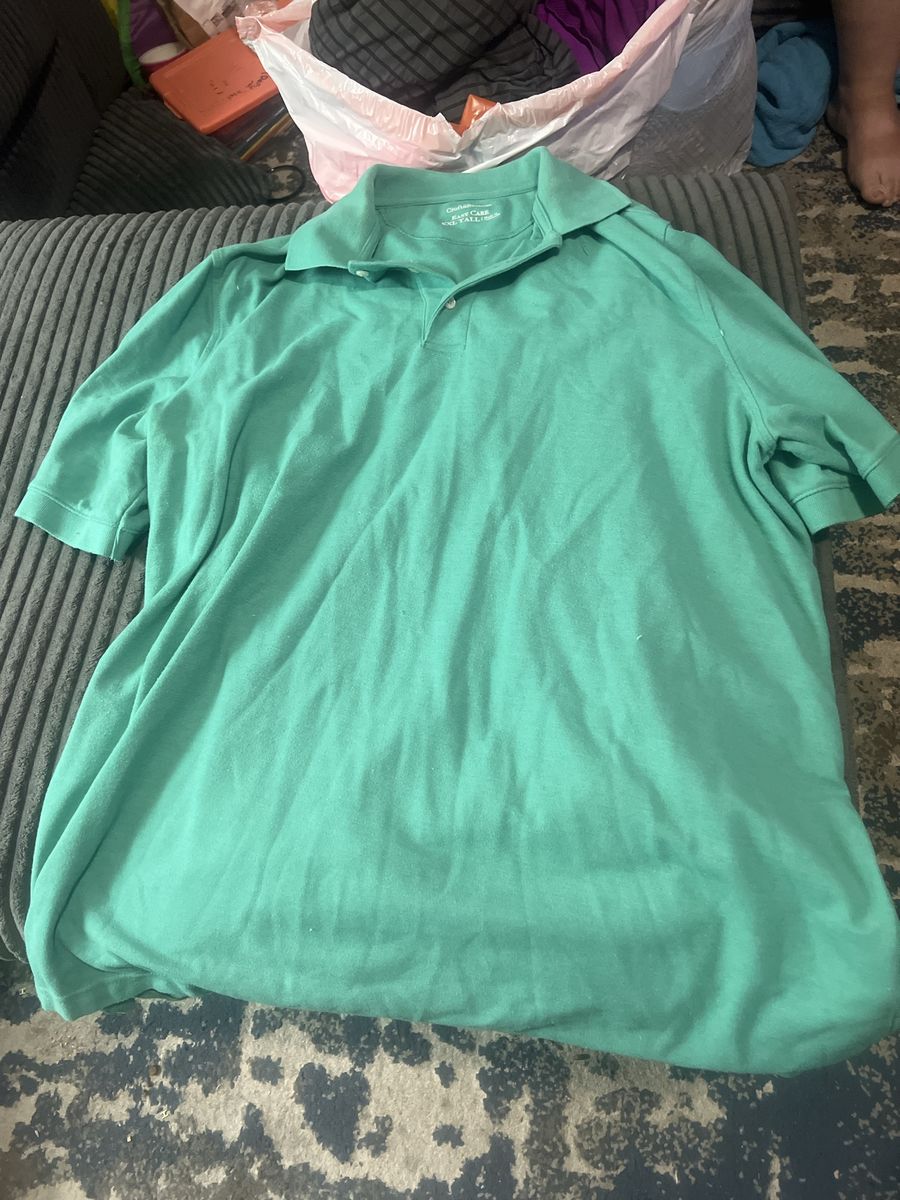 Croft & Barrow Green Short Sleeve Polo Shirt XXL Tall