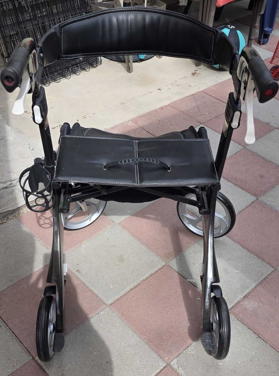 Drive Elite Black CF Carbon Fiber Rollator Walker