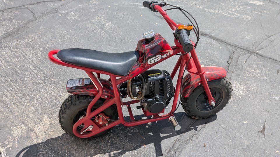 GB Moto Red Flame Mini Bike Pocket Bike Used