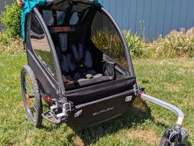 Burley Encore X Double Bicycle Trailer & Stroller - Turquoise, 2-Seats