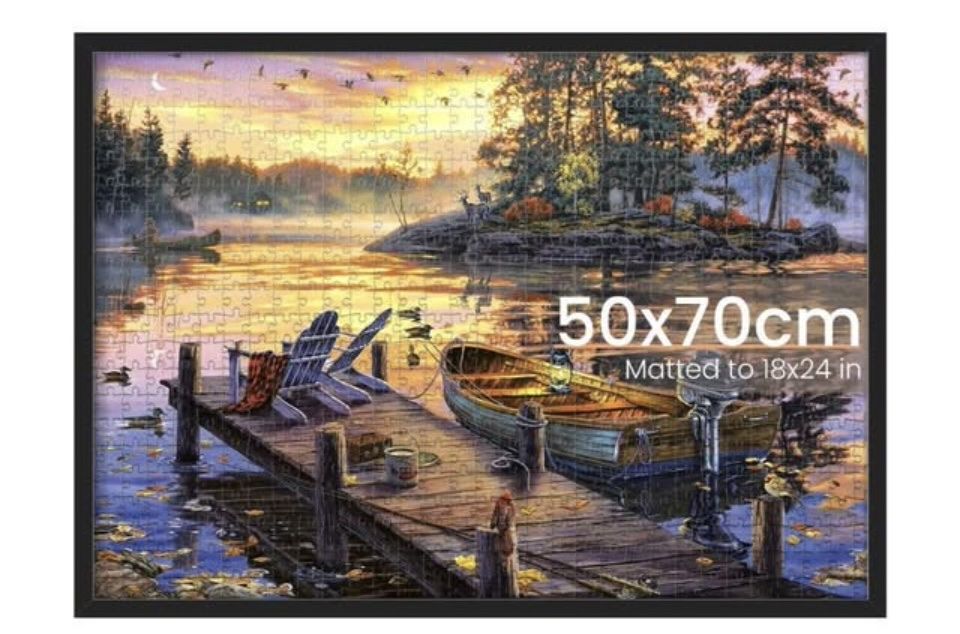 New Picture Frame • 50x70cm for puzzle or to 18x24in picture • Black Frame