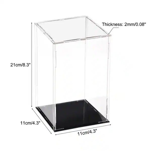 Clear Acrylic Display Case with Black Base
