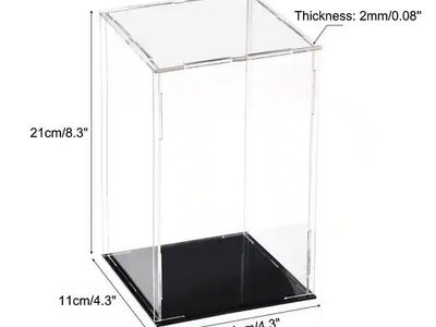 Clear Acrylic Display Case with Black Base