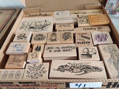 Box #41 of 65, New, old stock rubber stamps, designed mainly for people that like to make their own greeting cards.