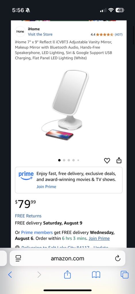 Makeup Mirror with Bluetooth Audio new