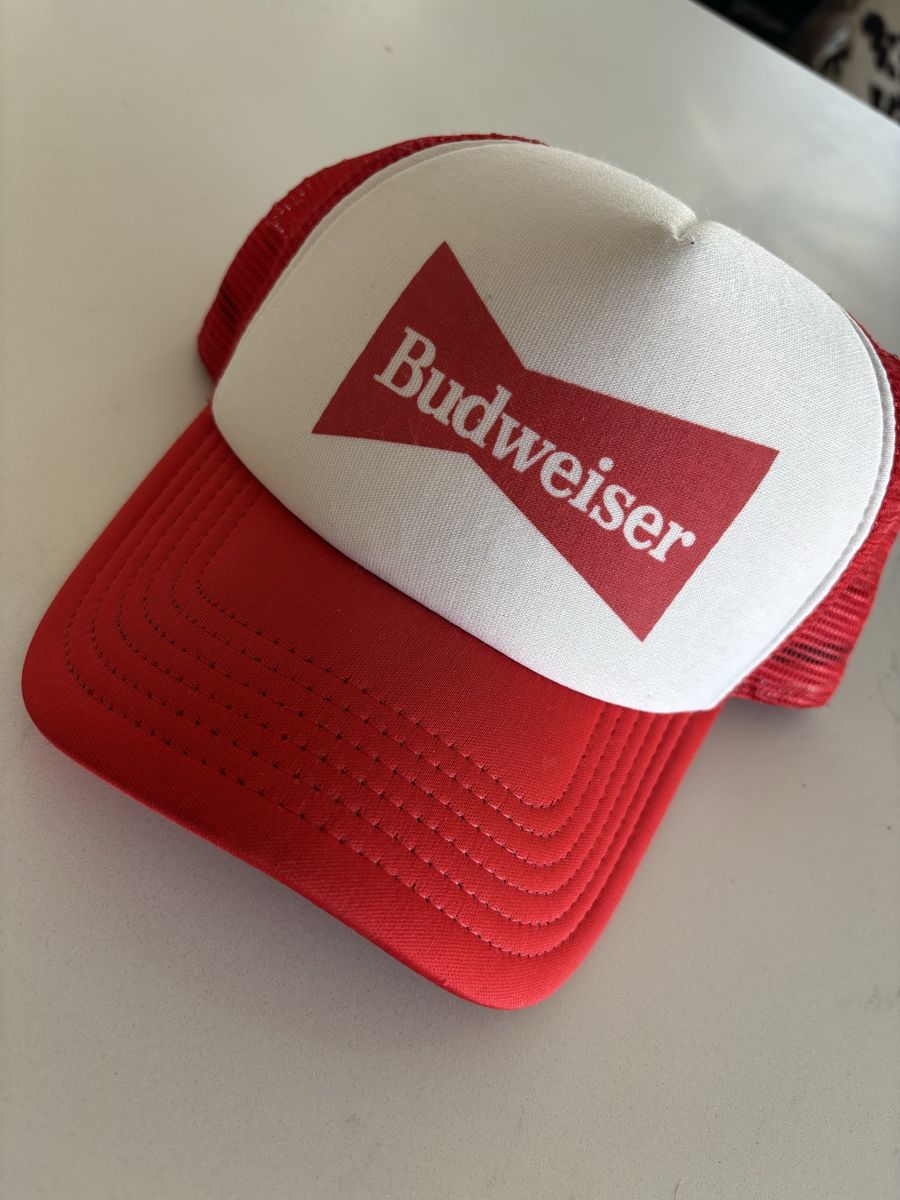 Budweiser Red and White Trucker Hat