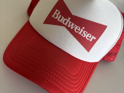 Budweiser Red and White Trucker Hat