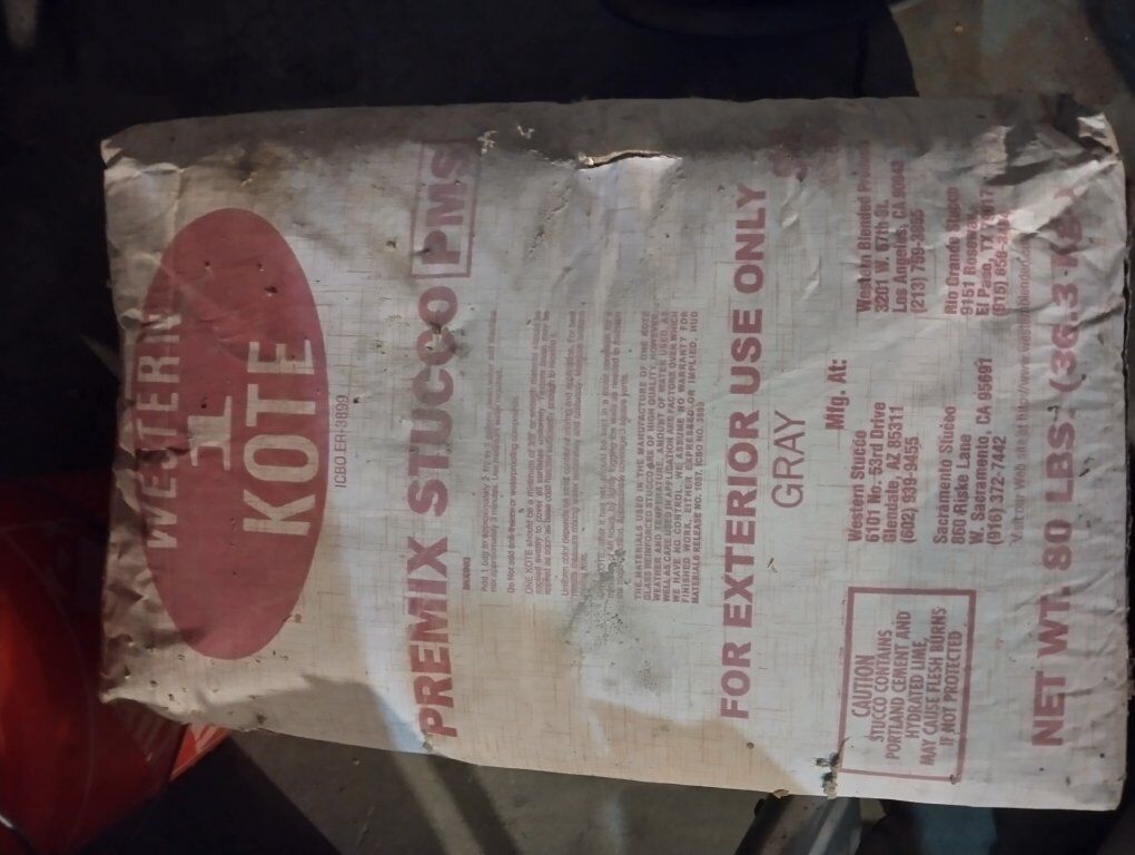 2 bags Pre stucco mix