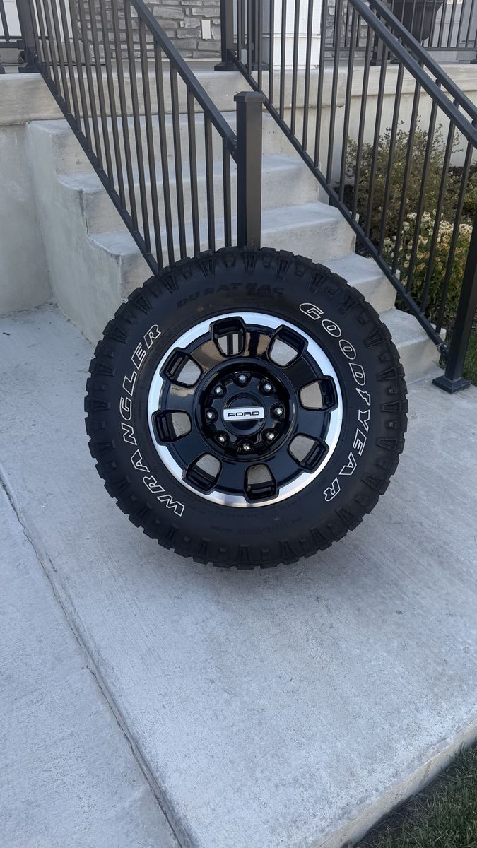 Ford F350 Rims and Tires 275/70R18 Goodyear Wrangler Duratrac