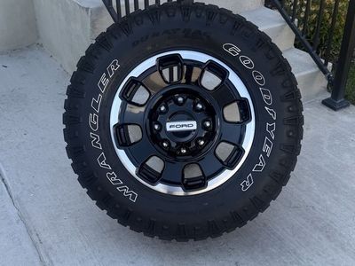 Ford F350 Rims and Tires 275/70R18 Goodyear Wrangler Duratrac