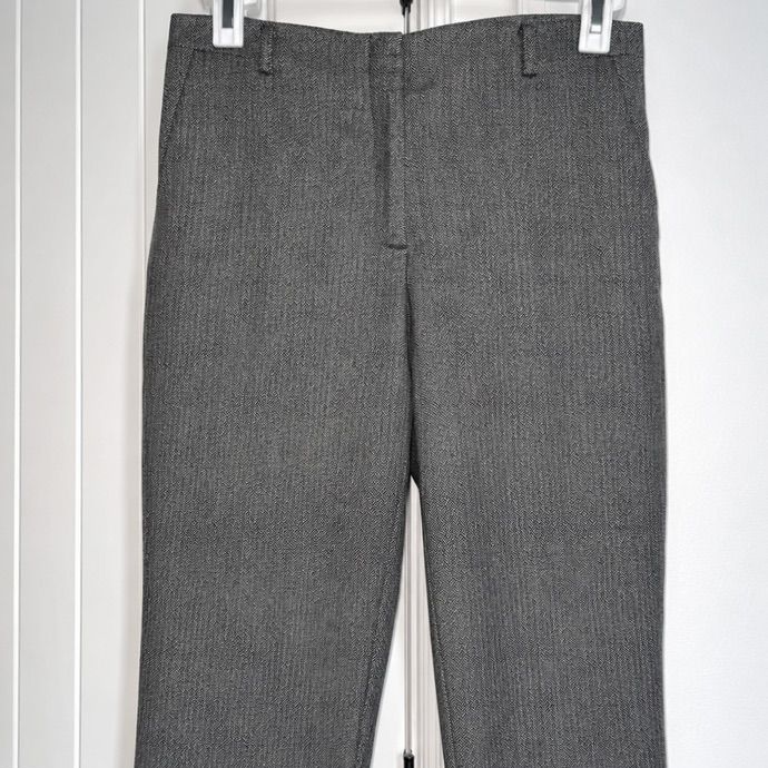 H&M Gray Roosevelt Chevron Print Trouser Pant - Size 10