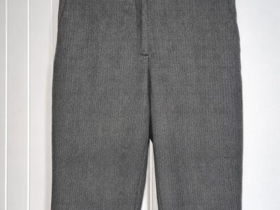 H&M Gray Roosevelt Chevron Print Trouser Pant - Size 10