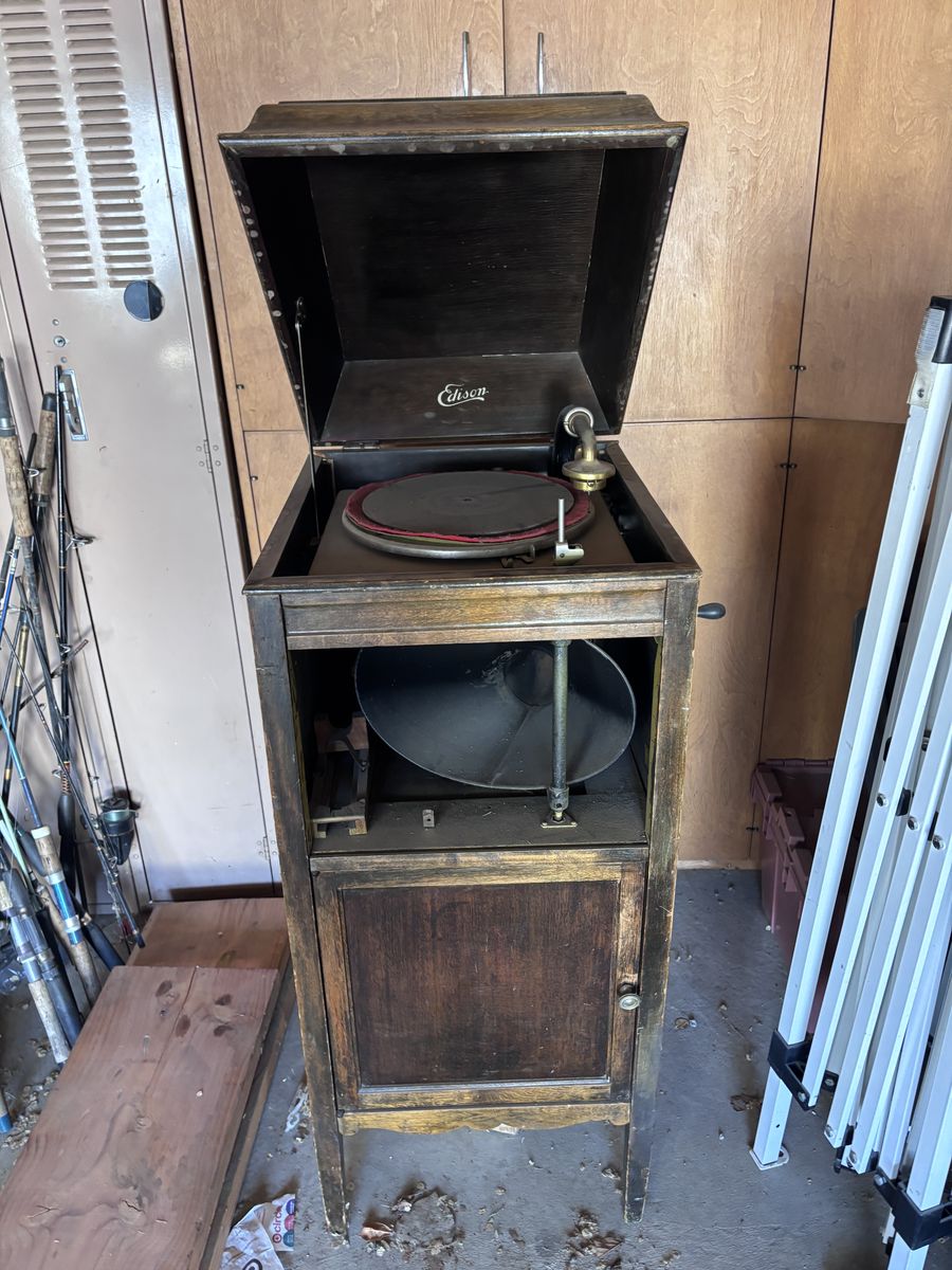 Antique Edison Disc Phonograph Cabinet – Early 1900s – Restoration Project