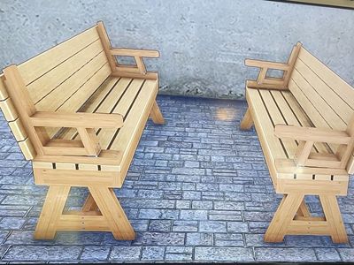 Outside bench turn into a table