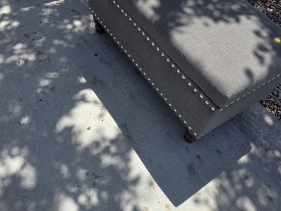 Gray Cloth Ottoman