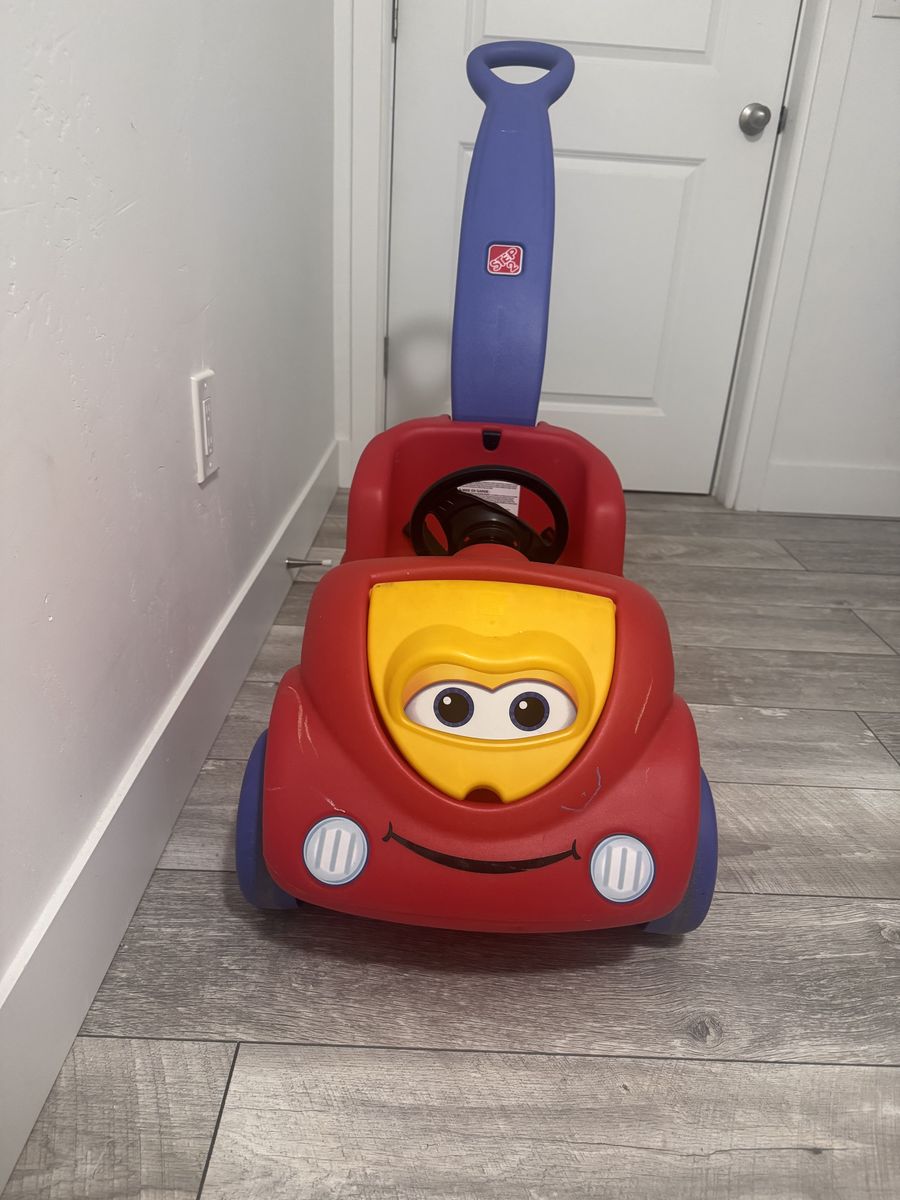 Step2 Ride-On Push Around Red Buggy Car for Toddlers with Blue Handle